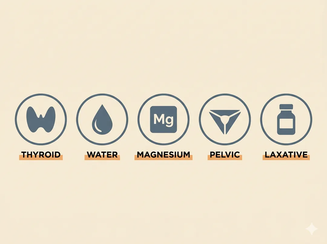 Illustration of a five-test diagnostic panel for chronic constipation