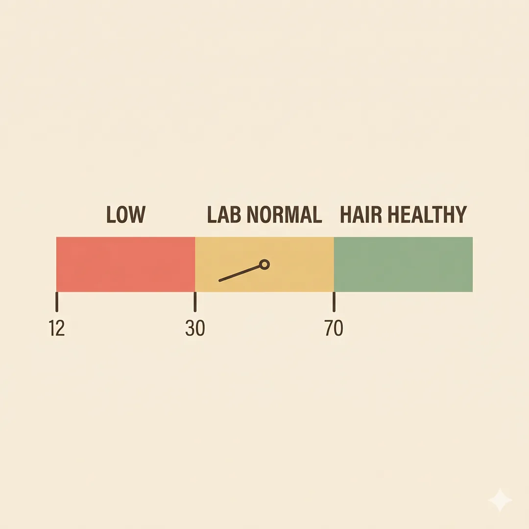 Stacked layers icon illustration showing vitamin D, thyroid, PCOS and diet as underlying causes of hair fall